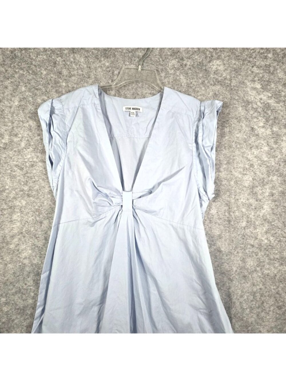 Steve Madden Women Mini Dress Cap Sleeve V Neckline Light Blue Size XXL Casaul - Picture 3 of 9